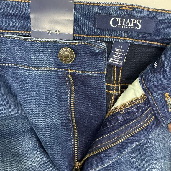 NWT Chaps Womens' Daniella Slim Leg Slimming Fit Denim Jeans Blue sz 12 Casual - Picture 6 of 9